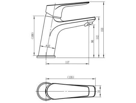 Смеситель для раковины Loranto Gracia хромированный LR10128000 - фото 3