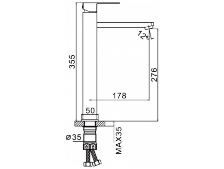 Смеситель для раковины Frap F10802-62 высокий матовый черный - фото 6