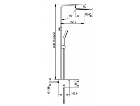 Душевая стойка со смесителем Gappo G95 G2495-2 черная - фото 16