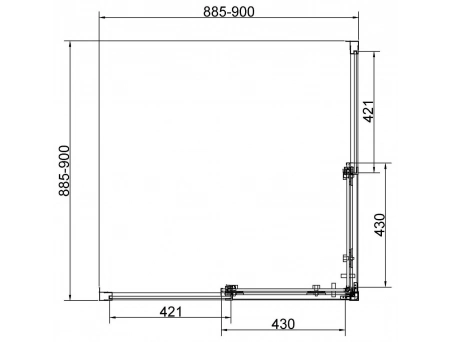 Душевой уголок Vincea Slim 90x90 профиль вороненая сталь, прозрачное стекло VSS-4SL900CLGM - фото 3