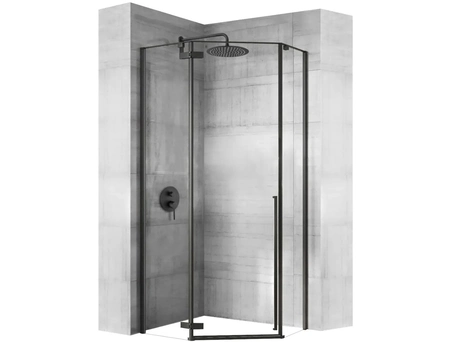 Душевой уголок Loranto Neo CS-22107B 100x100 с черным профилем, прозрачным стеклом