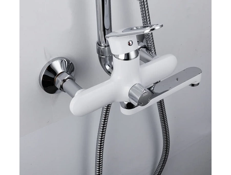 Душевая стойка со смесителем Frap H49 F2449 белый/хром - фото 3
