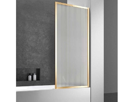 Шторка на ванну Vincea VSB-41700FLG 70x140 с профилем брашированное золото, рифленым стеклом