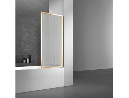 Шторка на ванну Vincea VSB-41700FLG 70x140 с профилем брашированное золото, рифленым стеклом - фото 2