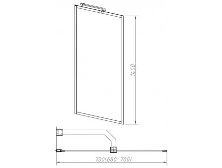 Шторка на ванну Vincea VSB-41700FLG 70x140 с профилем брашированное золото, рифленым стеклом - фото 4