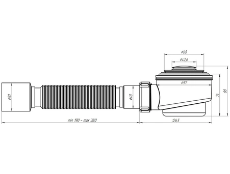 Сифон для душевого поддона Ани пласт E415CLS 1 1/2