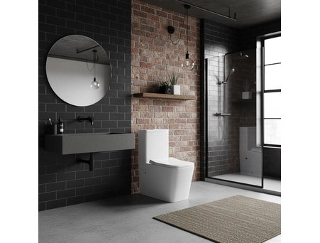 Унитаз моноблок Grossman Classic GR-4486SQ-K44 640x360x800 безободковый, торнадо - фото 2
