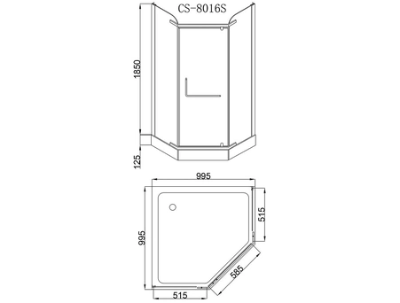 Душевой уголок Loranto CS-816S B 100 (GRAY) 100x100 с низким поддоном, тонированным стеклом - фото 3