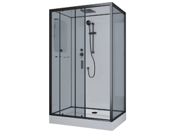 Душевая кабина Niagara Premium NG-6912-01QL Black 120х80 левая, низкий поддон, тонированное стекло