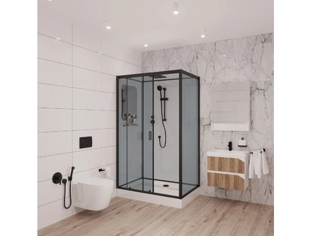 Душевая кабина Niagara Premium NG-6912-01QL Black 120х80 левая, с низким поддоном, тонированным стеклом 69120134QLBLACK - фото 2
