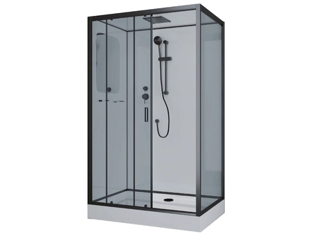 Душевая кабина Niagara Premium NG-6912-01QL Black 120х80 левая, с низким поддоном, тонированным стеклом 69120134QLBLACK