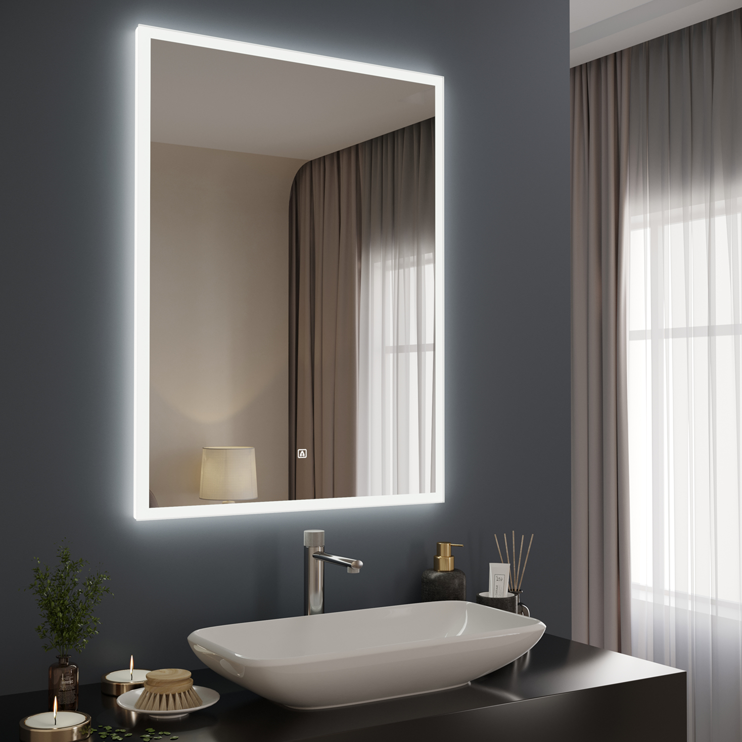 Зеркало Aqua de Marco Сиена 68,5x91,5 (LED) сенсорное Sien70/90