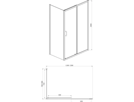 Душевой уголок Azario Milton 120x80 правый, с хромированным профилем, прозрачным стеклом (AZ-ND1131 R 1200) - фото 3