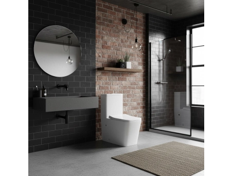 Унитаз моноблок Grossman Classic GR-4486SQ 670x360x800 безободковый, торнадо - фото 2