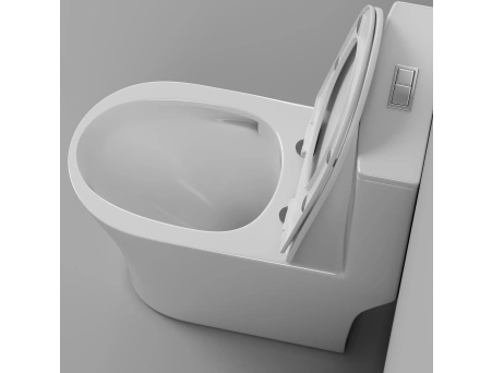 Унитаз моноблок Grossman Thin Rim GR-5607SQ 655x370x796 с тонким ободком, торнадо - фото 6