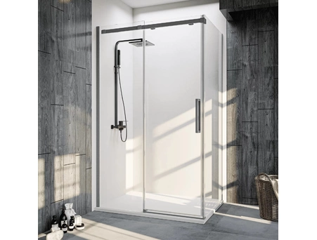 Душевой уголок Veconi Rovigo RV-070GR 120x100 профиль графит, прозрачное стекло (RV070GR-120100-01-C4)