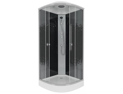 Душевая кабина Niagara Eco NG-4502-14 Black 100х100 низкий поддон, прозрачное стекло с рисунком
