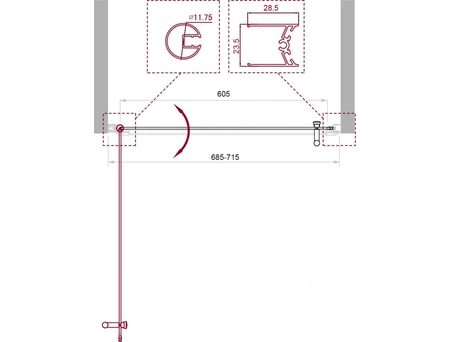 Душевая дверь BelBagno Uno-B-1-70-CH-Cr 70x190 с хромированным профилем, стекло шиншилла - фото 6