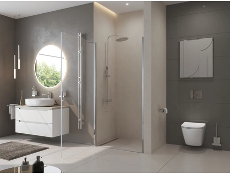 Душевая дверь BelBagno Uno-B-1-70-CH-Cr 70x190 с хромированным профилем, стекло шиншилла - фото 3