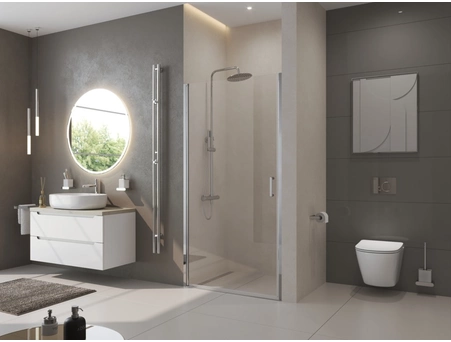 Душевая дверь BelBagno Uno-B-1-70-CH-Cr 70x190 с хромированным профилем, стекло шиншилла - фото 2