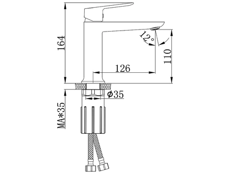 Смеситель для раковины Azario Alanti графит AZ-K1032GR - фото 2
