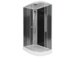 Душевая кабина Niagara Eco NG-4512-14L Black 120x80 низкий поддон, прозрачное стекло с рисунком