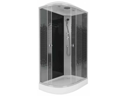 Душевая кабина Niagara Eco NG-4512-14R Black 120x80 низкий поддон, прозрачное стекло с рисунком
