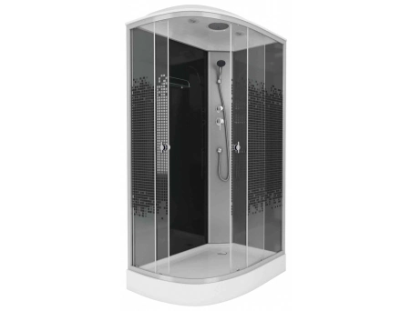 Душевая кабина Niagara Eco NG-4512-14R Black 120x80 с низким поддоном, прозрачным стеклом с рисунком 45121453R
