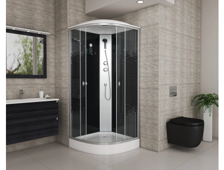 Душевая кабина Niagara Eco NG-4503-14 Black 80x80 с низким поддоном, прозрачным стеклом с рисунком 45031453 - фото 3