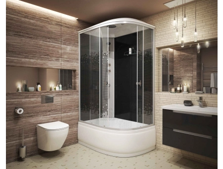 Душевая кабина Niagara Eco NG-7510-14L Black 120x80 с высоким поддоном, прозрачным стеклом с рисунком 7510L - фото 3