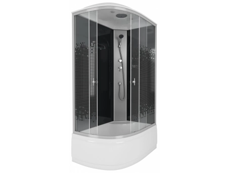 Душевая кабина Niagara Eco NG-7510-14R Black 120x80 с высоким поддоном, прозрачным стеклом с рисунком 7510R