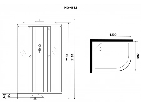 Душевая кабина Niagara Eco E120/80/13L/TN 120x80 с низким поддоном, тонированным стеклом - фото 10