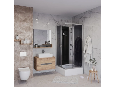 Душевая кабина Niagara Eco E90/26Q/TN/BK 90x90 со средним поддоном, тонированным стеклом - фото 2