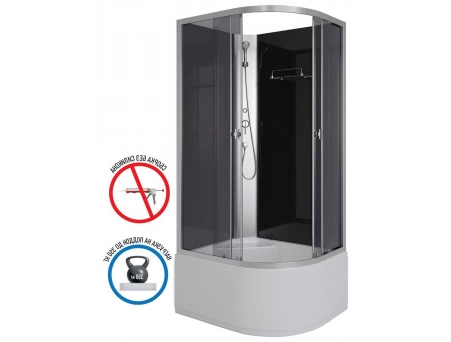 Душевая кабина Niagara Eco E100/80/40L/TN/BK 100x80 с высоким поддоном, тонированным стеклом - фото 2
