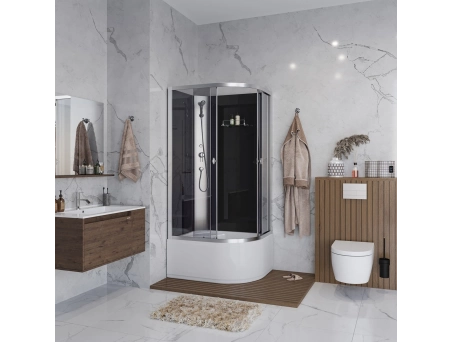 Душевая кабина Niagara Eco E90/70/40L/TN/BK 90x70 с высоким поддоном, тонированным стеклом - фото 3