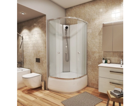 Душевая кабина Niagara Eco E80/40/MT/BK 80x80 с высоким поддоном, матовым стеклом - фото 3