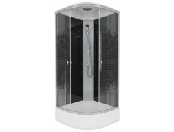 Душевая кабина Niagara Eco E100/26/Black 100x100 средний поддон, прозрачное стекло с рисунком