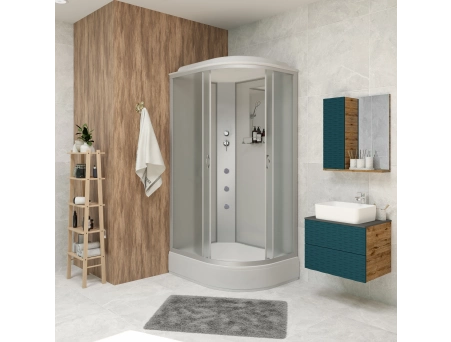 Душевая кабина Niagara Classic NG-33084-14LG 100x80 со средним поддоном, матовым стеклом 330844LG - фото 3