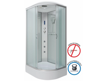 Душевая кабина Niagara Classic NG-33084-14LF 100x80 со средним поддоном, матовым стеклом 330844LF - фото 2