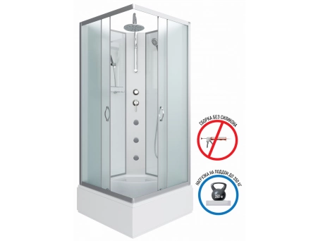 Душевая кабина Niagara Classic NG-1108-14BKTG 90x90 со средним поддоном, матовым стеклом 11081424BKTG - фото 3