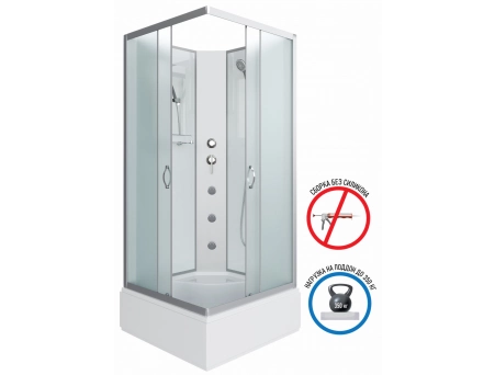 Душевая кабина Niagara Classic NG-1108-14BKG 90x90 со средним поддоном, матовым стеклом 11081424BKG - фото 3