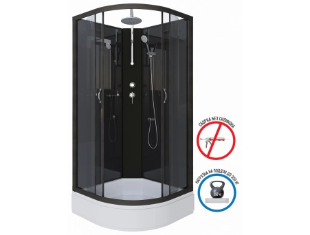 Душевая кабина Niagara Classic NG-6501-14BKT 90x90 со средним поддоном, тонированным стеклом 65011434BKT - фото 2