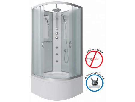 Душевая кабина Niagara Classic NG-2307-14BKTG 80x80 с высоким поддоном, матовым стеклом 23071424BKTG - фото 2