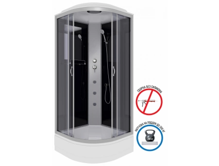 Душевая кабина Niagara Classic NG-3502-14G 100x100 со средним поддоном, тонированным стеклом 35021434G - фото 3