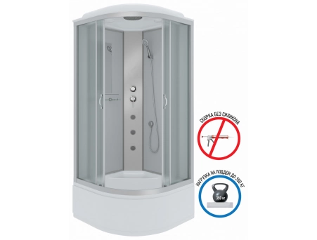 Душевая кабина Niagara Classic NG-2308-14G 90x90 с высоким поддоном, матовым стеклом 23081424G - фото 2