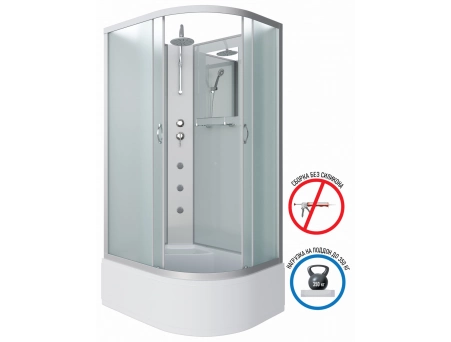Душевая кабина Niagara Classic NG-2310-14LBKTG 120x80 с высоким поддоном, матовым стеклом 23101424LBKTG - фото 2
