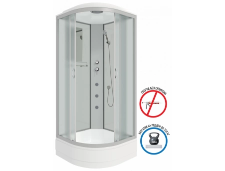 Душевая кабина Niagara Classic NG-3302-14G 100x100 со средним поддоном, матовым стеклом 33021424G - фото 2