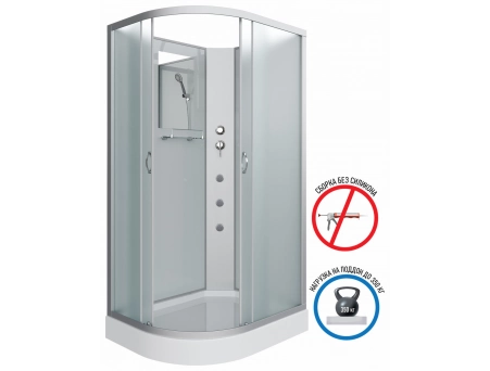 Душевая кабина Niagara Classic NG-3312-14RBKG 120x80 с низким поддоном, матовым стеклом 33121423RBKG - фото 2