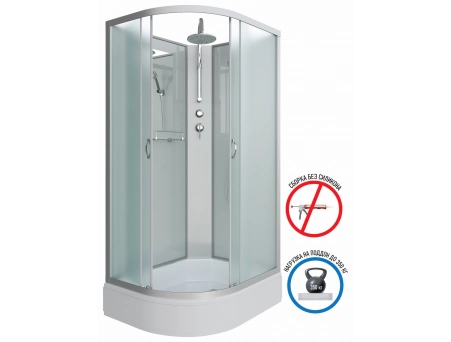 Душевая кабина Niagara Classic NG-33084-14RBKT 100x80 со средним поддоном, матовым стеклом 330844RBKT - фото 2