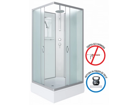 Душевая кабина Niagara Classic NG-33084-14QBKT 100x80 со средним поддоном, матовым стеклом 330844QBKT - фото 2